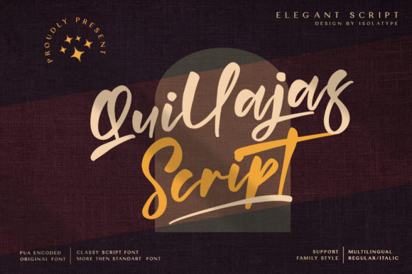 Quillajas Script: An Elegant Handwritten Font for Creative Projects